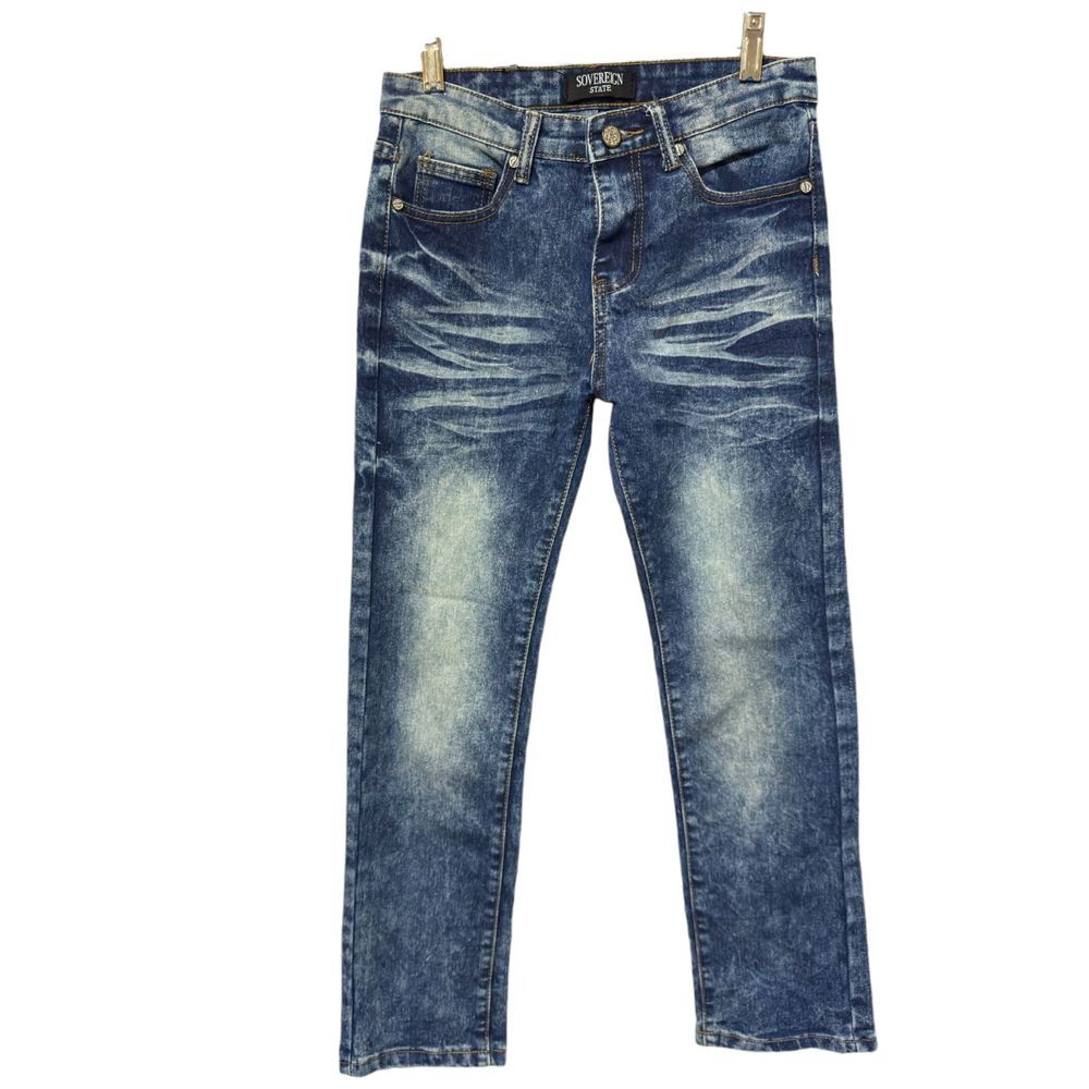 Sovereign State Denim‎ Distressed Dark Wash Tapered Ankle Jeans (10) (28X26)